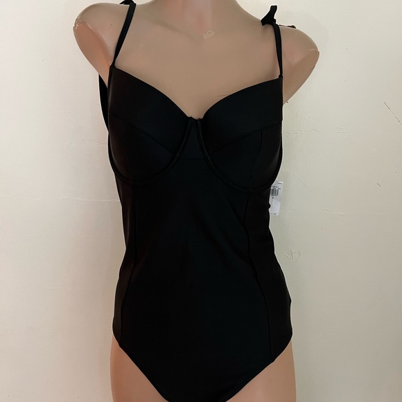 NWT XL Old Navy One Piece Swimsuit Bra Support Black Double Lined Suport - Picture 4 of 13